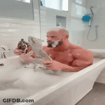 Man Taking Bath In Bathtub GIF