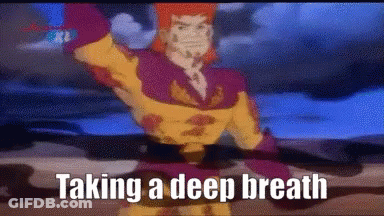 Man Taking Deep Breath GIF