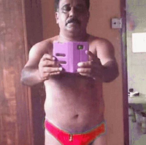 Man Taking Mirror Selfie Rgb Underwear Meme GIF