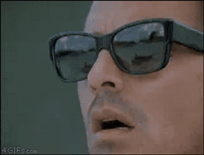 Man Taking Off Sunglasses Amazing Reaction GIF