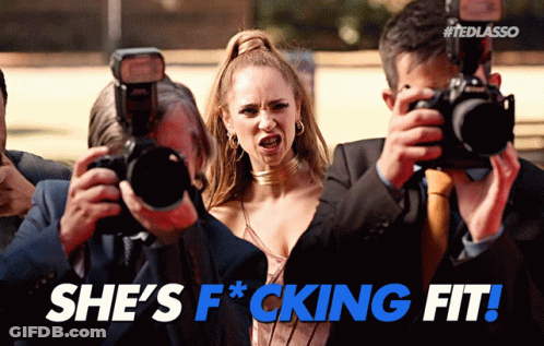 Man Taking Picture Of Woman Saying She's F*cking Fit GIF
