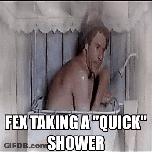 Man Taking Quick Shower In Bathtub GIF
