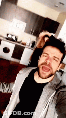 Man Taking Selfie With Open Mouth GIF