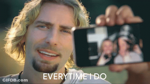 Man Taking Selfie With Text Everytime I Do GIF