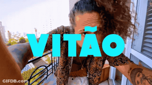 Man Taking Selfie With Vitao In Blue GIF