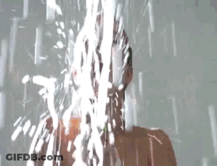 Man Taking Shower Water From Mouth And Nose GIF