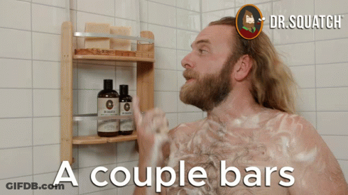 Man Taking Shower With A Couple Bars GIF