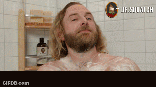 Man Taking Shower With I Love Showering GIF