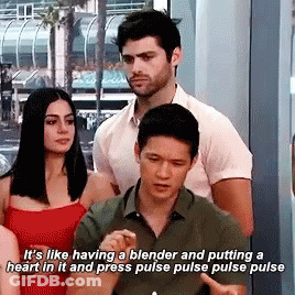 Man Talking About Blender Heart Pulse GIF