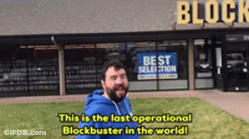 Man Talking About Last Operational Blockbuster GIF