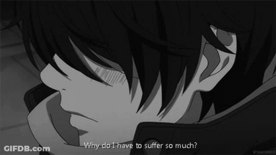 Man Talking Depressed Anime GIF