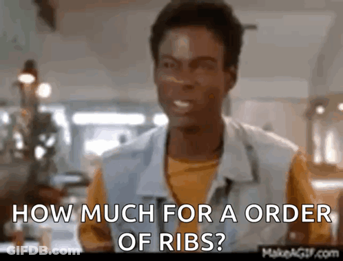 Man Talking How Much For Ribs GIF