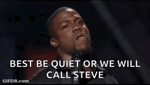 Man Talking Into Microphone Best Be Quiet Or We Will Call Steve GIF