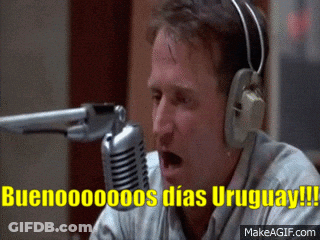 Man Talking Into Microphone Buenooooos Dias Uruguay GIF
