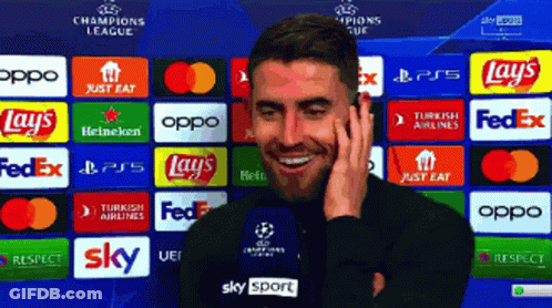 Man Talking Into Microphone Champions League Banner GIF