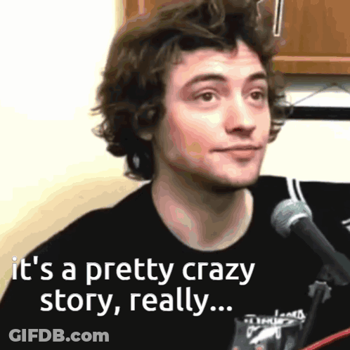 Man Talking Into Microphone Crazy Story GIF