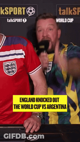 Man Talking Into Microphone England Knocked Out World Cup Vs Argentina GIF