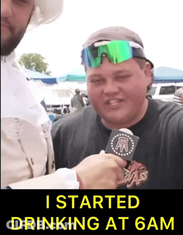 Man Talking Into Microphone I Started Drinking At 6Am GIF