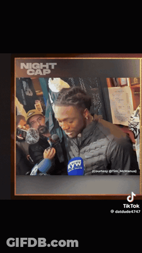 Man Talking Into Microphone Night Cap GIF