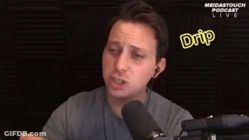 Man Talking Into Microphone Saying Drip GIF