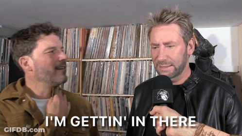 Man Talking Into Microphone Saying I'm Gettin In There GIF