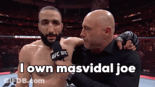 Man Talking Into Microphone Saying I Own Masvidal Joe GIF
