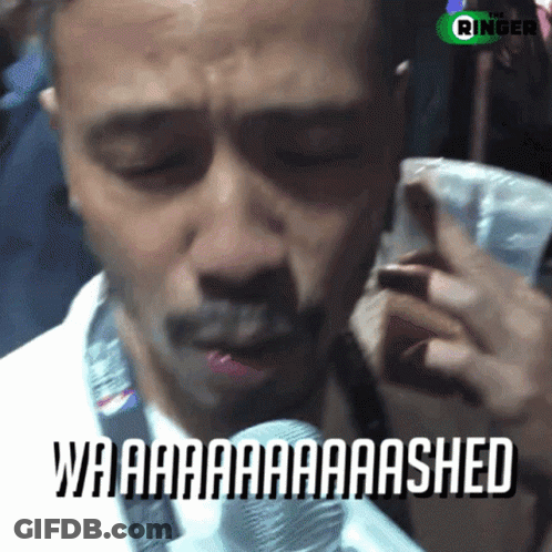 Man Talking Into Microphone Waaa Waaashed GIF