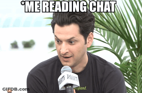 Man Talking Into Variety Microphone Me Reading Chat GIF