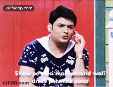 Man Talking On Cell Phone In Black Shirt GIF