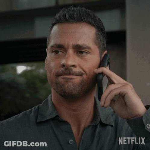Man Talking On Cell Phone Saying Damn It GIF