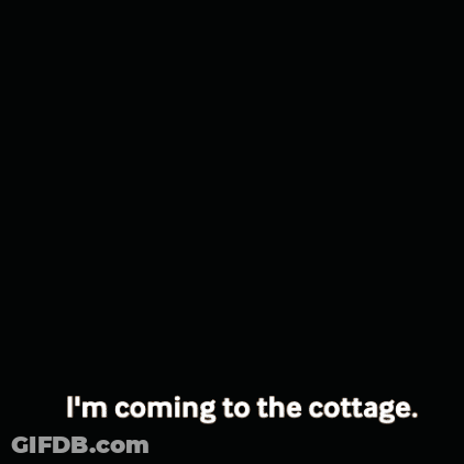 Man Talking On Cell Phone Saying I'm Coming To The Cottage GIF