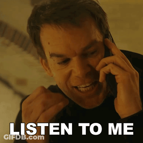 Man Talking On Cell Phone Saying Listen To Me GIF