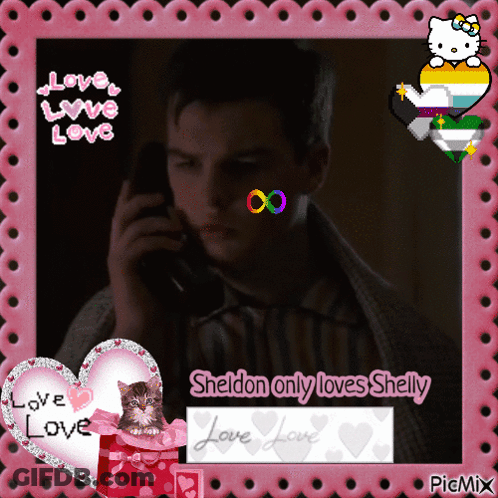 Man Talking On Cell Phone Saying Love Love Love GIF