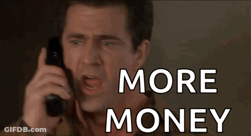 Man Talking On Cell Phone Saying More Money GIF