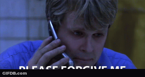 Man Talking On Cell Phone Saying Please Forgive Me GIF