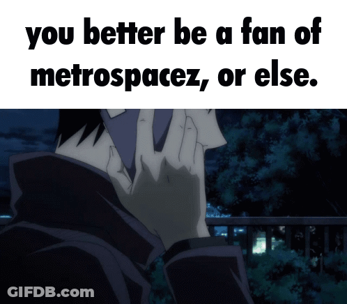 Man Talking On Cell Phone Saying You Better Be A Fan Of Metrospacez Or Else GIF
