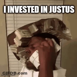 Man Talking On Cell Phone Wearing Money Hat GIF