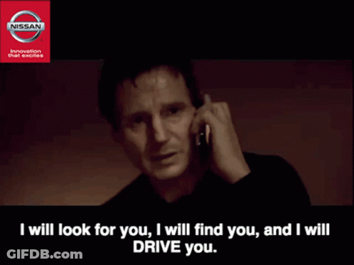 Man Talking On Cell Phone With Nissan Logo GIF