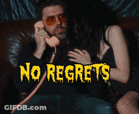 Man Talking On Phone Next To Woman No Regrets GIF