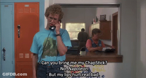 Man Talking On Phone Saying Can You Bring Me My Chapstick GIF