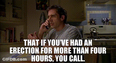 Man Talking On Phone Says If You Have Had An Erection For More Than Four Hours You Call GIF
