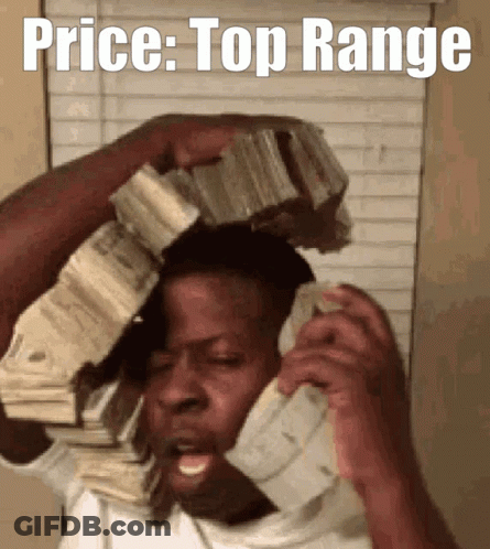 Man Talking On Phone With Money On Head GIF
