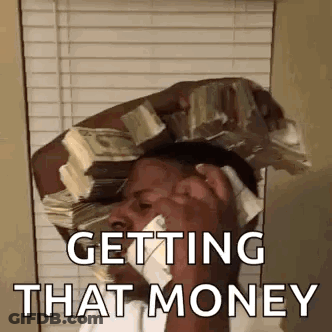 Man Talking On Phone With Money Stack GIF