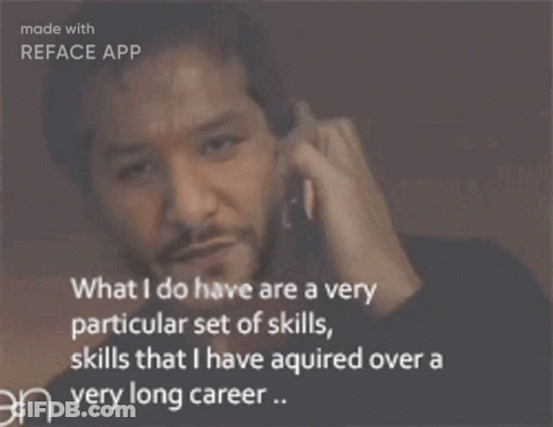 Man Talking On Phone With Skills Quote GIF