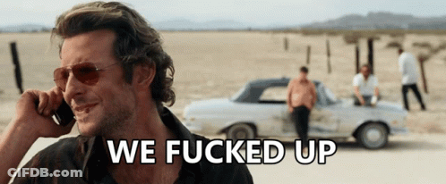 Man Talking On Phone With We Fucked Up GIF