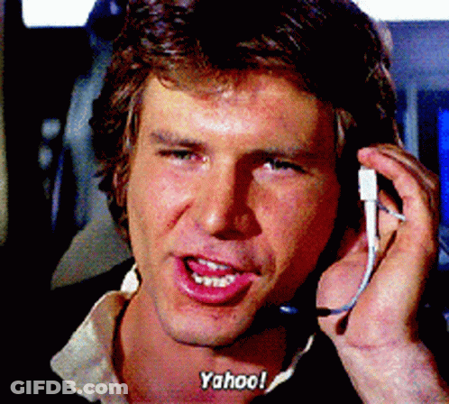 Man Talking On Phone With Yahoo On Neck GIF
