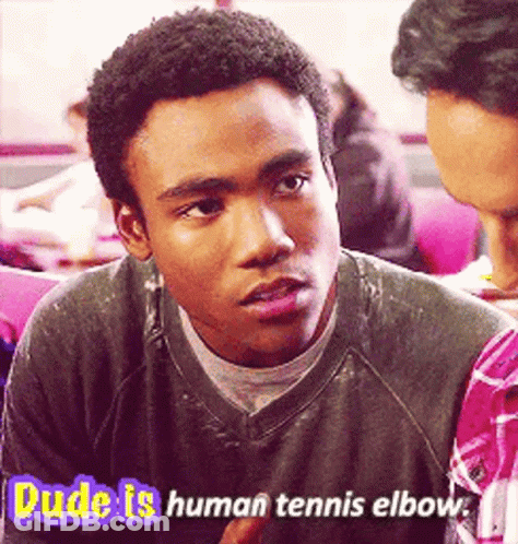 Man Talking To Another Dude Tennis Elbow GIF