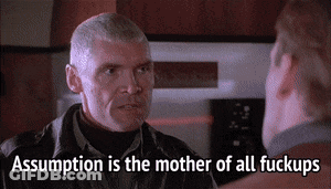 Man Talking To Another Man Assumption Is The Mother Of All Fuckups GIF