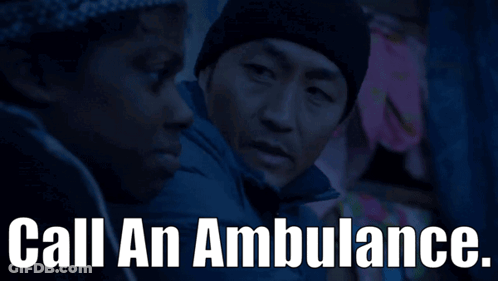 Man Talking To Another Man Call An Ambulance GIF