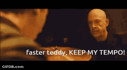 Man Talking To Another Man Faster Teddy Keep My Tempo GIF